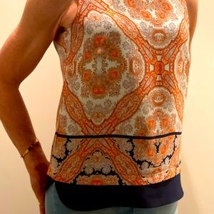 Rose and Olive sleeveless paisley blouse